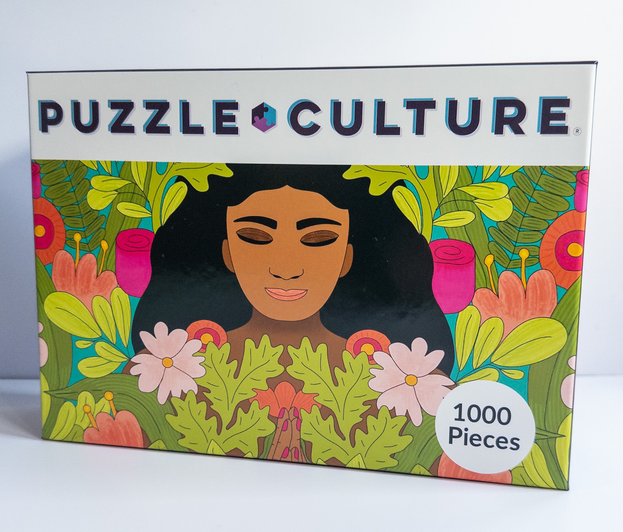 Puzzle of a Black woman in a lush garden